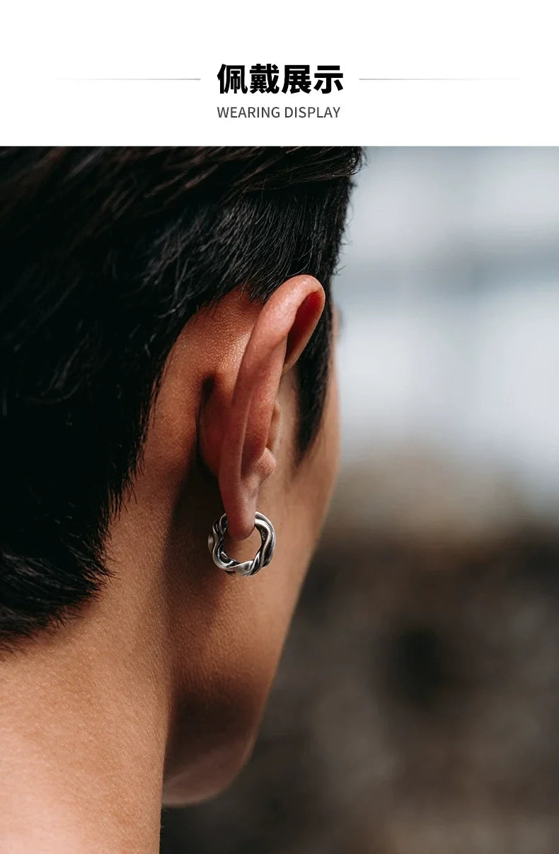 Sterling Silver Möbius Drop Earrings for Bikers shown in a rider lifestyle view 1