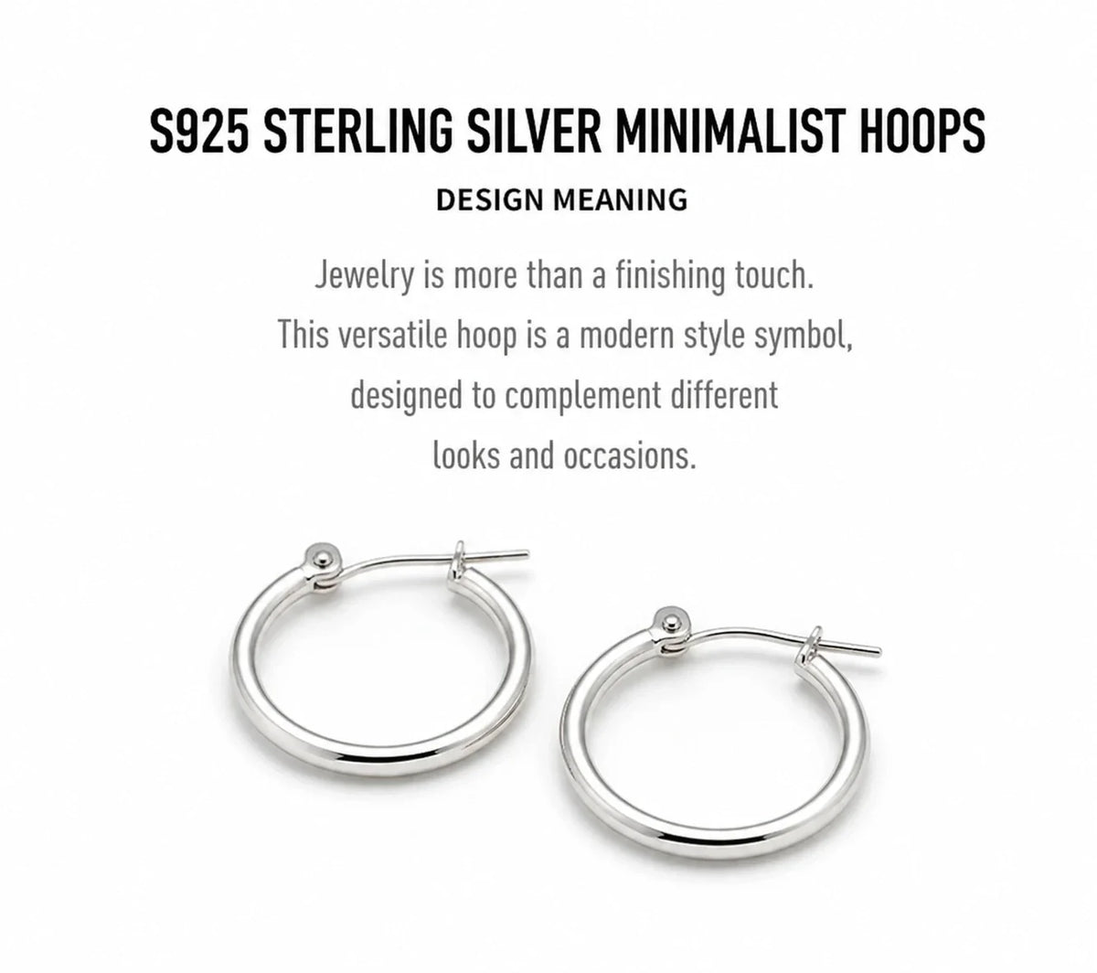 Sterling Silver Minimalist Hoop Earrings - design meaning