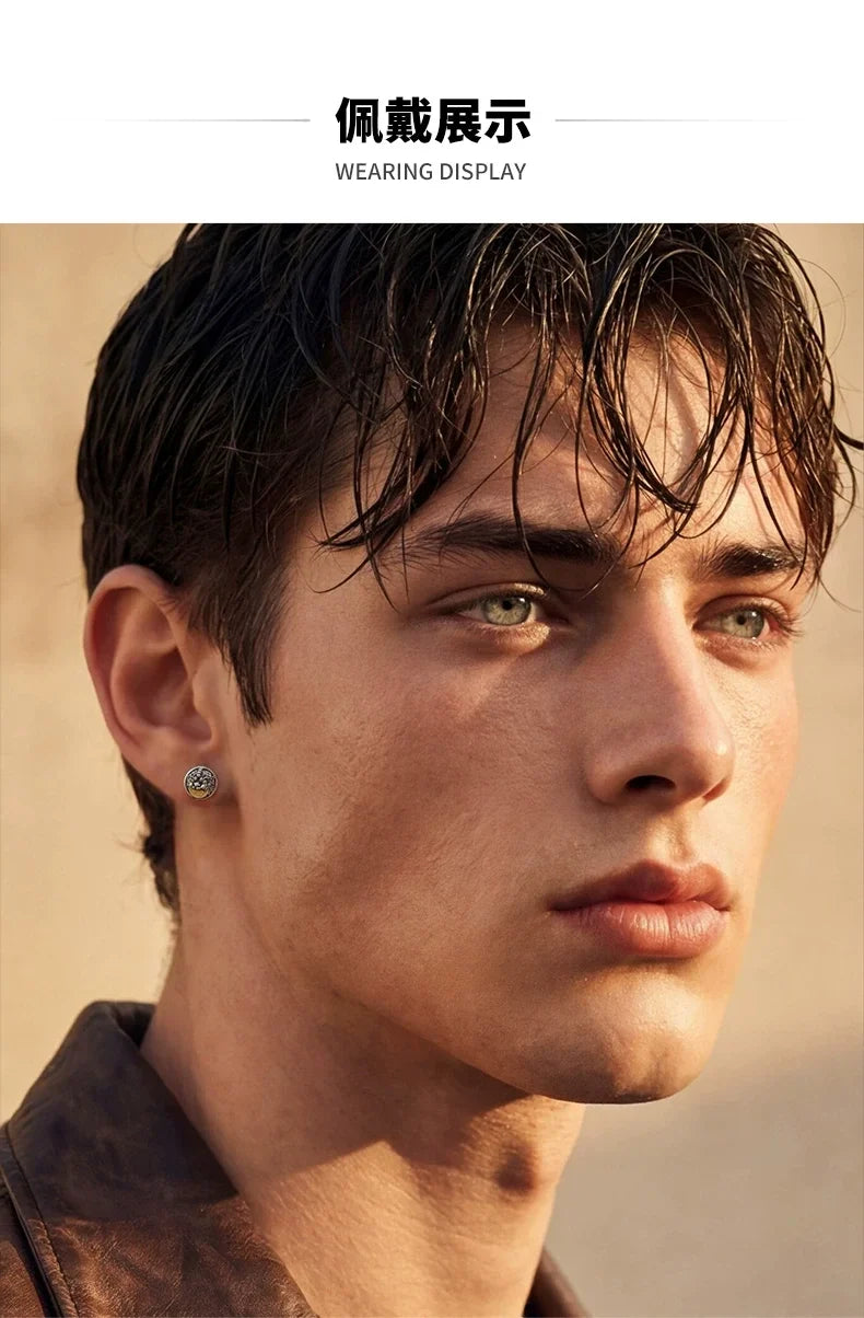 Sterling Silver Pixiu Stud Earrings for Bikers shown in a rider lifestyle view 1
