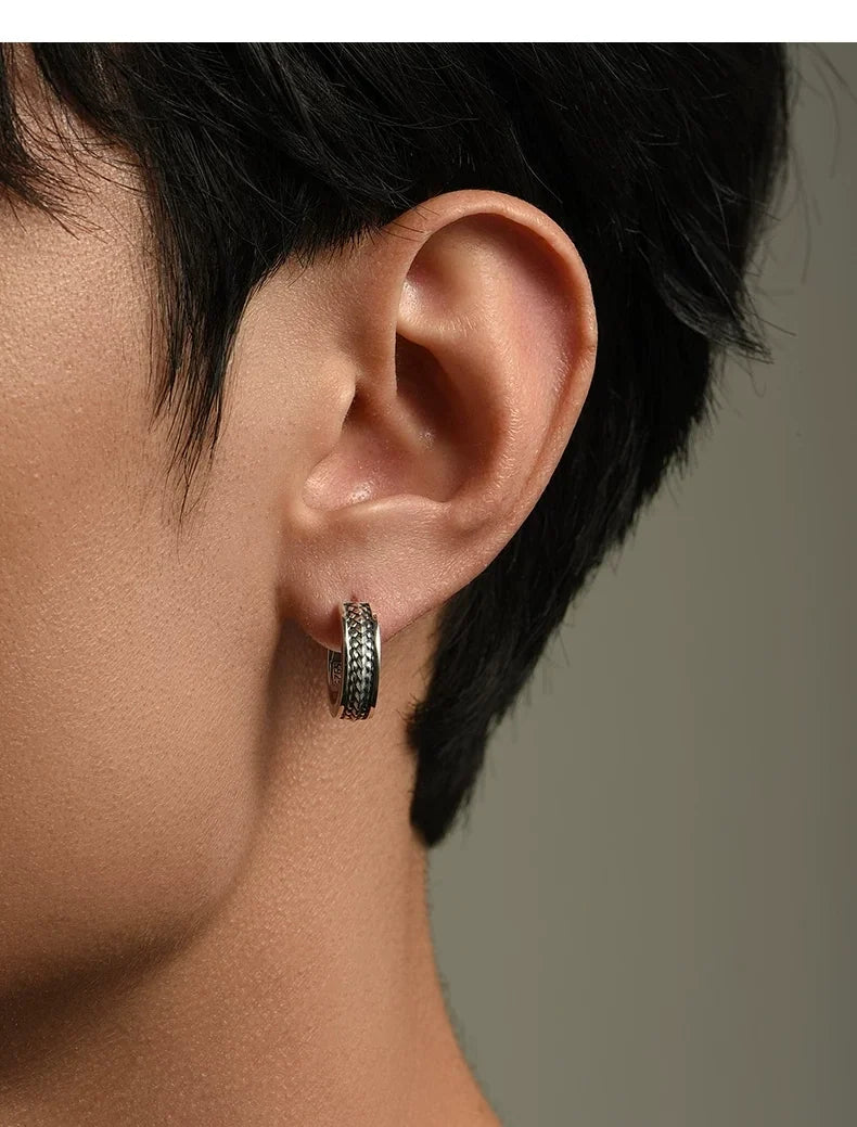 Sterling Silver Serpent Drop Earrings for Bikers shown in a rider lifestyle view 4