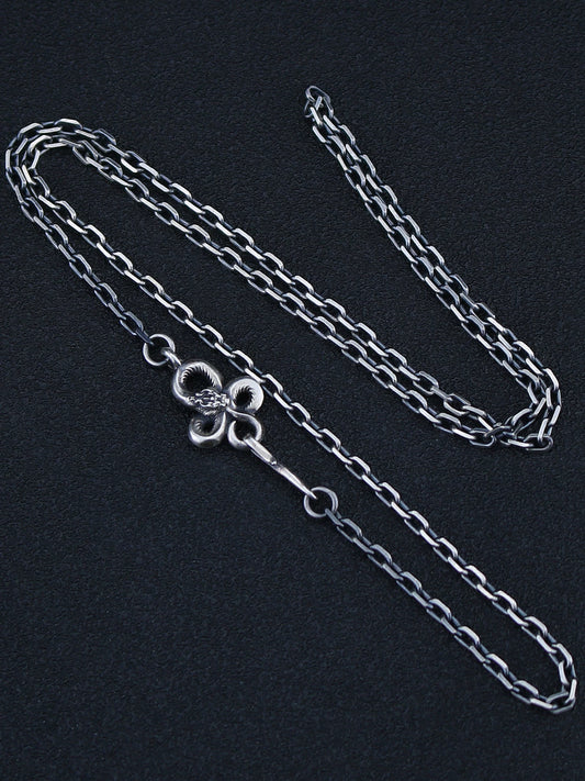 Sterling Silver Snake Clasp Mariner Biker Necklace - view 1