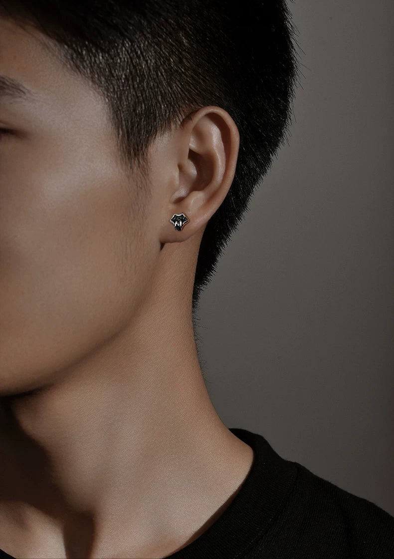 Sterling Silver Tongue Stud Earrings for Bikers shown in a rider lifestyle view 2