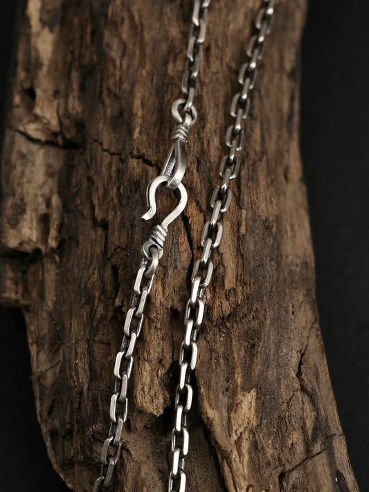 Sterling Silver Twist-Clasp Cross Link Necklace - view 1
