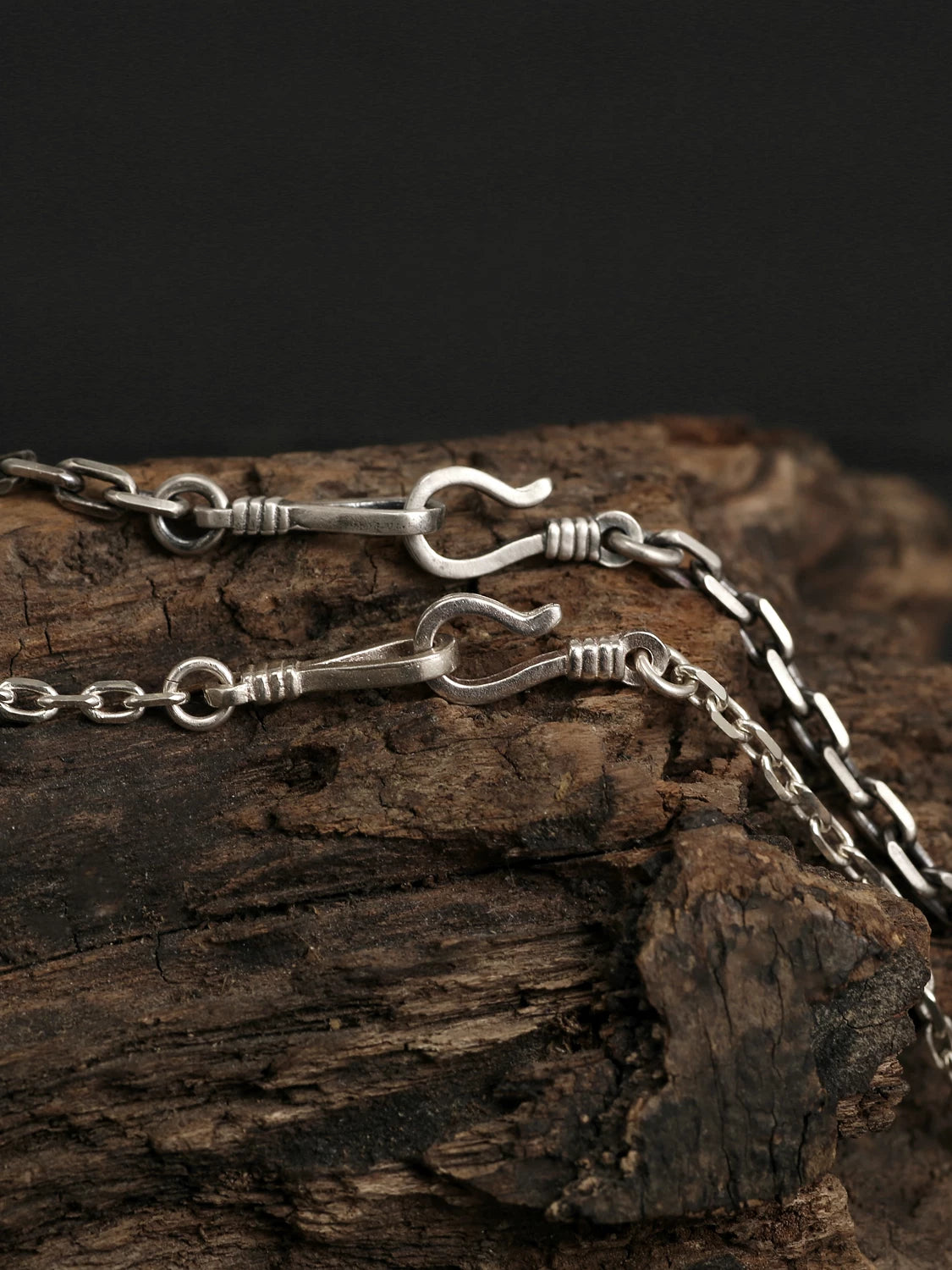 Sterling Silver Twist-Clasp Cross Link Necklace - view 2