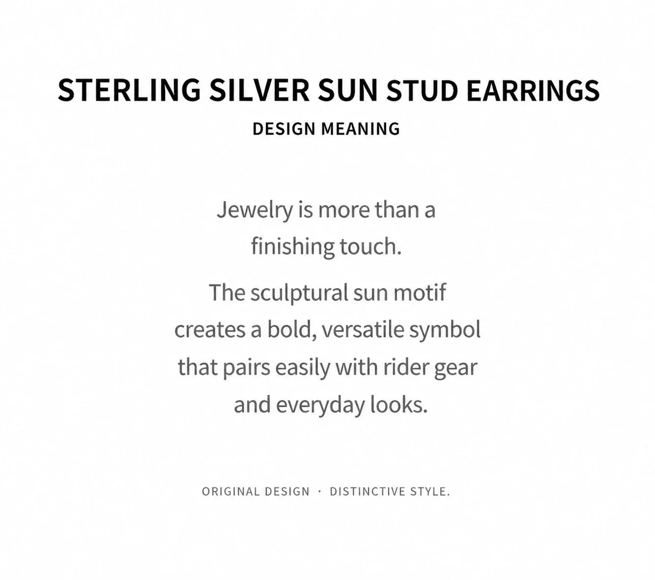 Sterling silver sun stud earrings design meaning