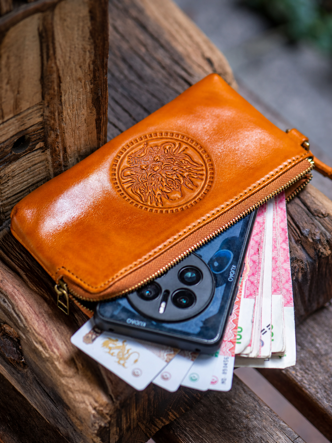 Supreme Dragon leather biker phone wallet gallery 3