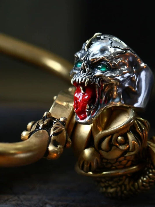 Symbiote Skull 925 Sterling Silver Biker Ring — view 1