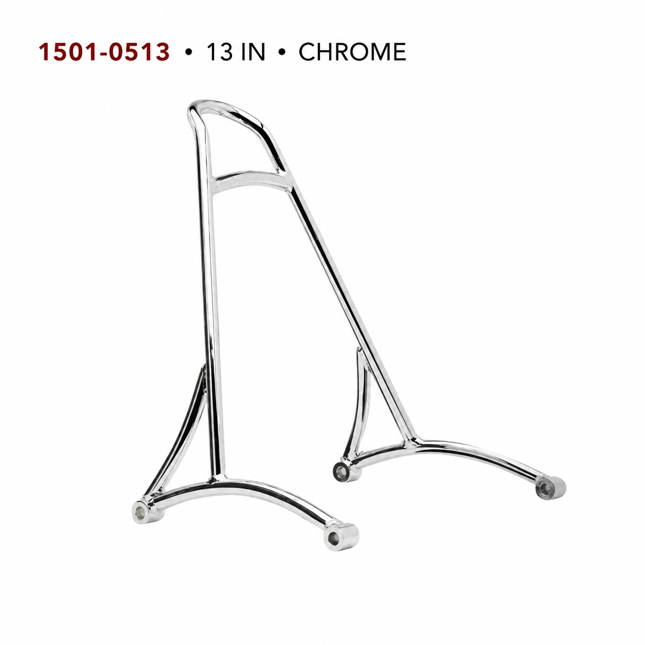 1501-0513 13-inch chrome passenger backrest