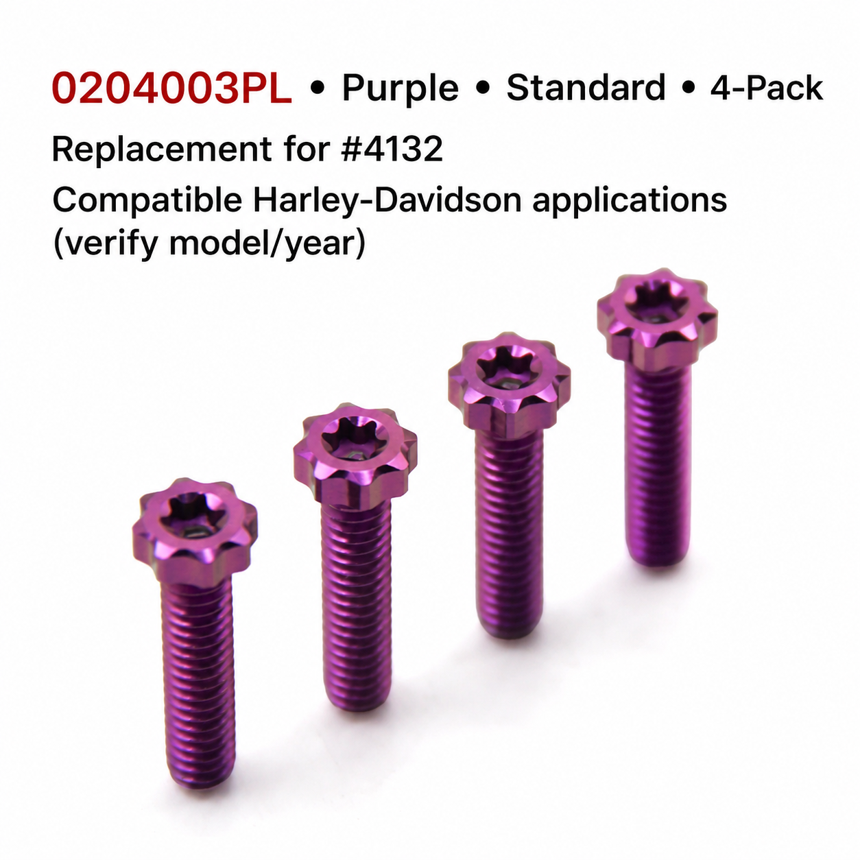 0204003PL / Purple / Standard / 4-Pack