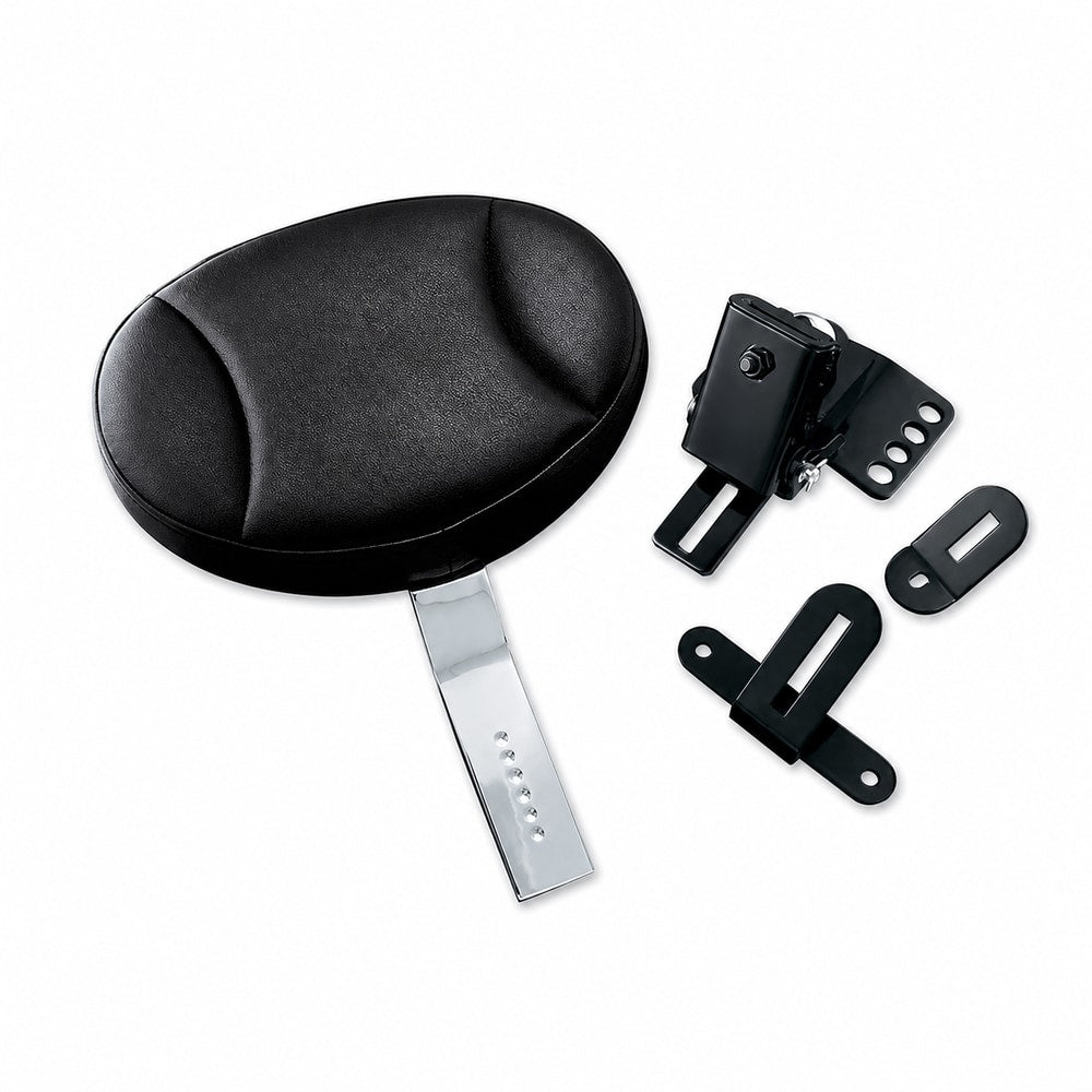Adjustable rider backrest pad and mounting kit
