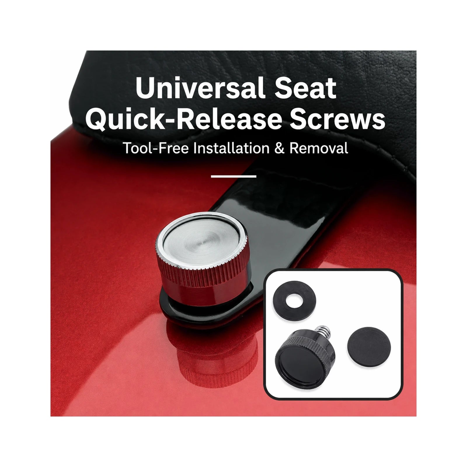 Universal motorcycle seat quick-release screws