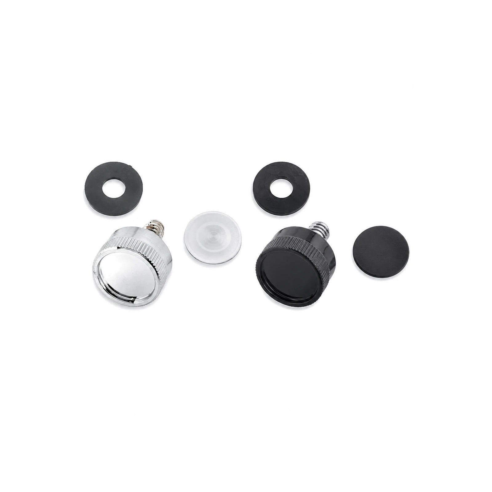 Chrome and black seat quick-release screw set