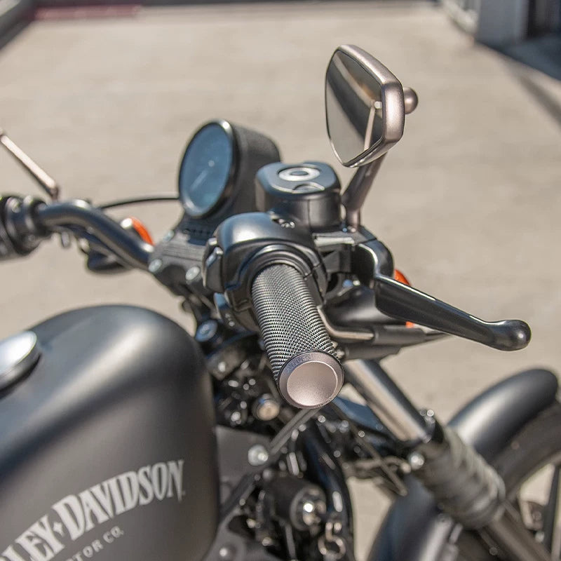 Harley-Davidson motorcycle with knurled grip installed