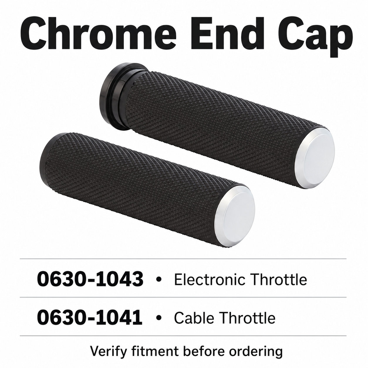 Chrome End Cap – 0630-1043 electronic throttle / 0630-1041 cable throttle