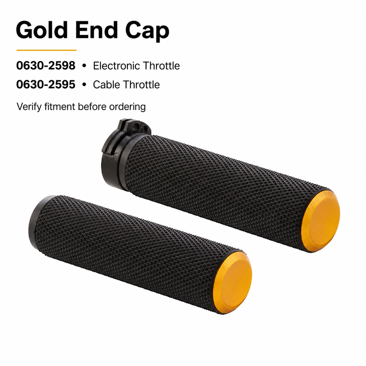 Gold End Cap – 0630-2598 electronic throttle / 0630-2595 cable throttle