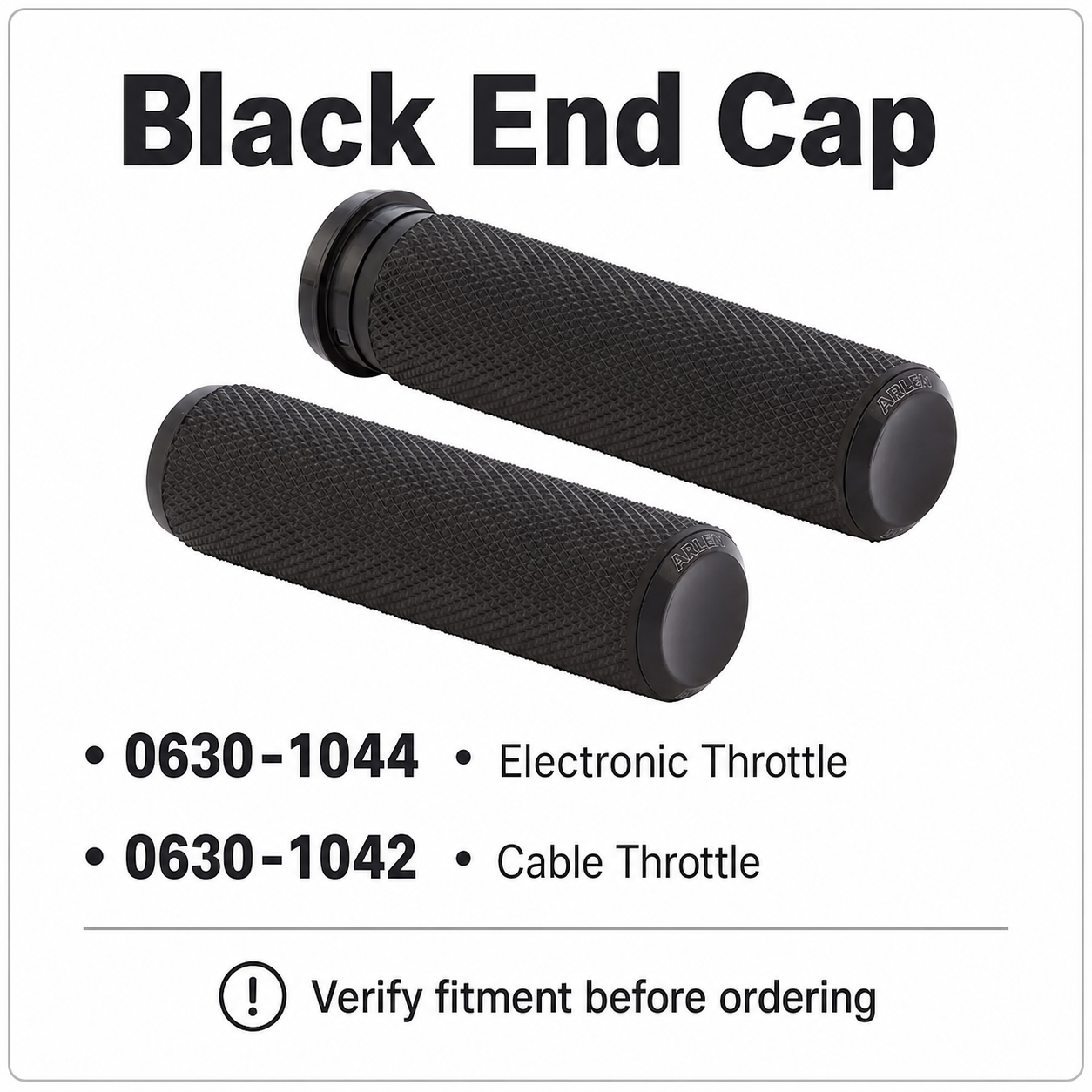 Black End Cap – 0630-1044 electronic throttle / 0630-1042 cable throttle