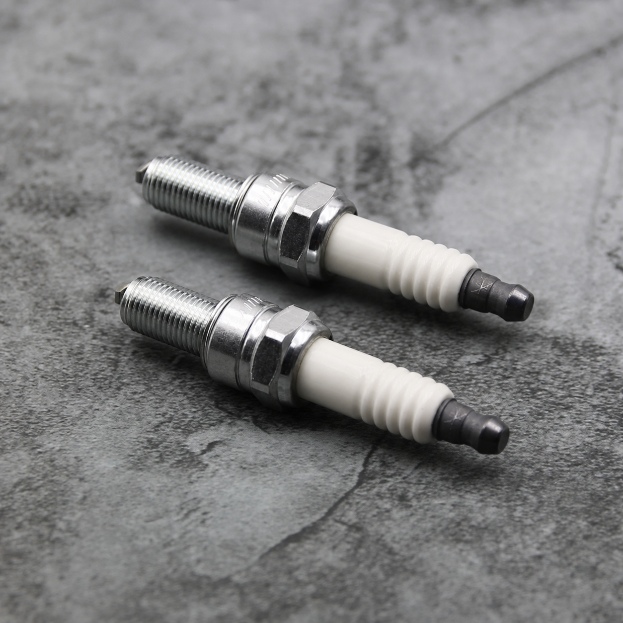 Silver-tone spark plugs