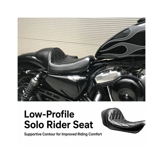 Low-profile solo rider seat