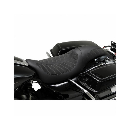 Two-up touring seat installed on motorcycle