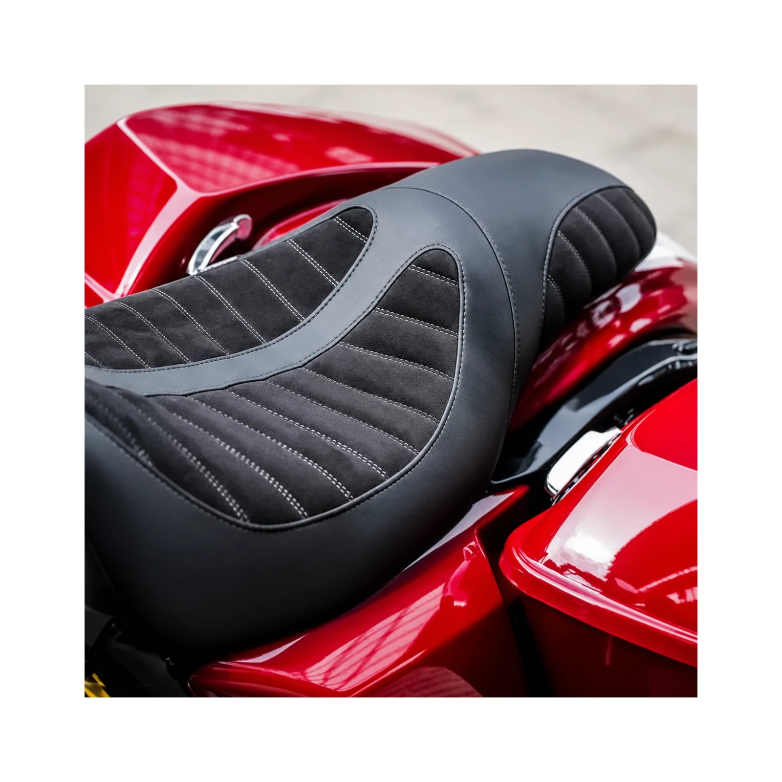 Close-up of contoured touring seat