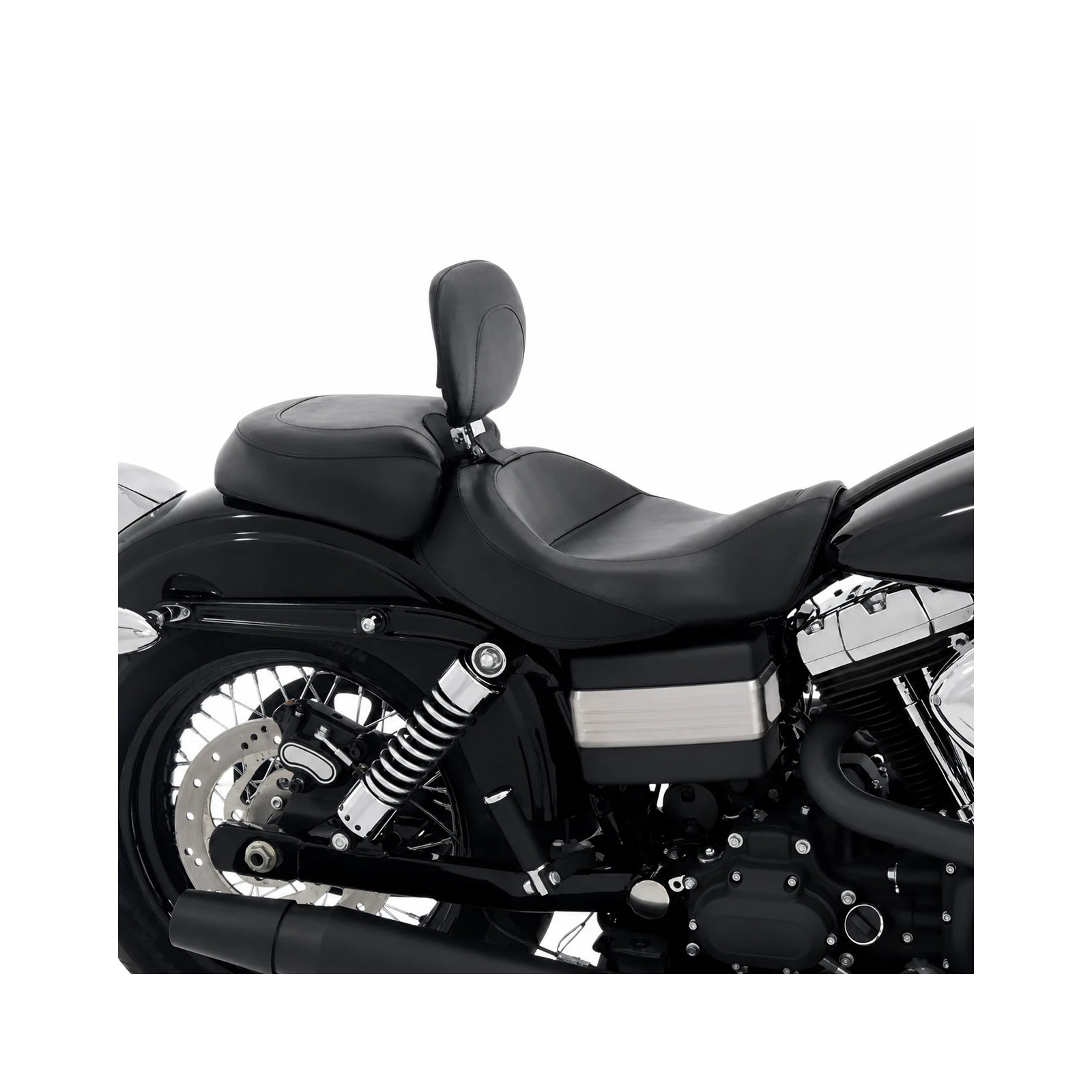 Split rider and passenger seats installed