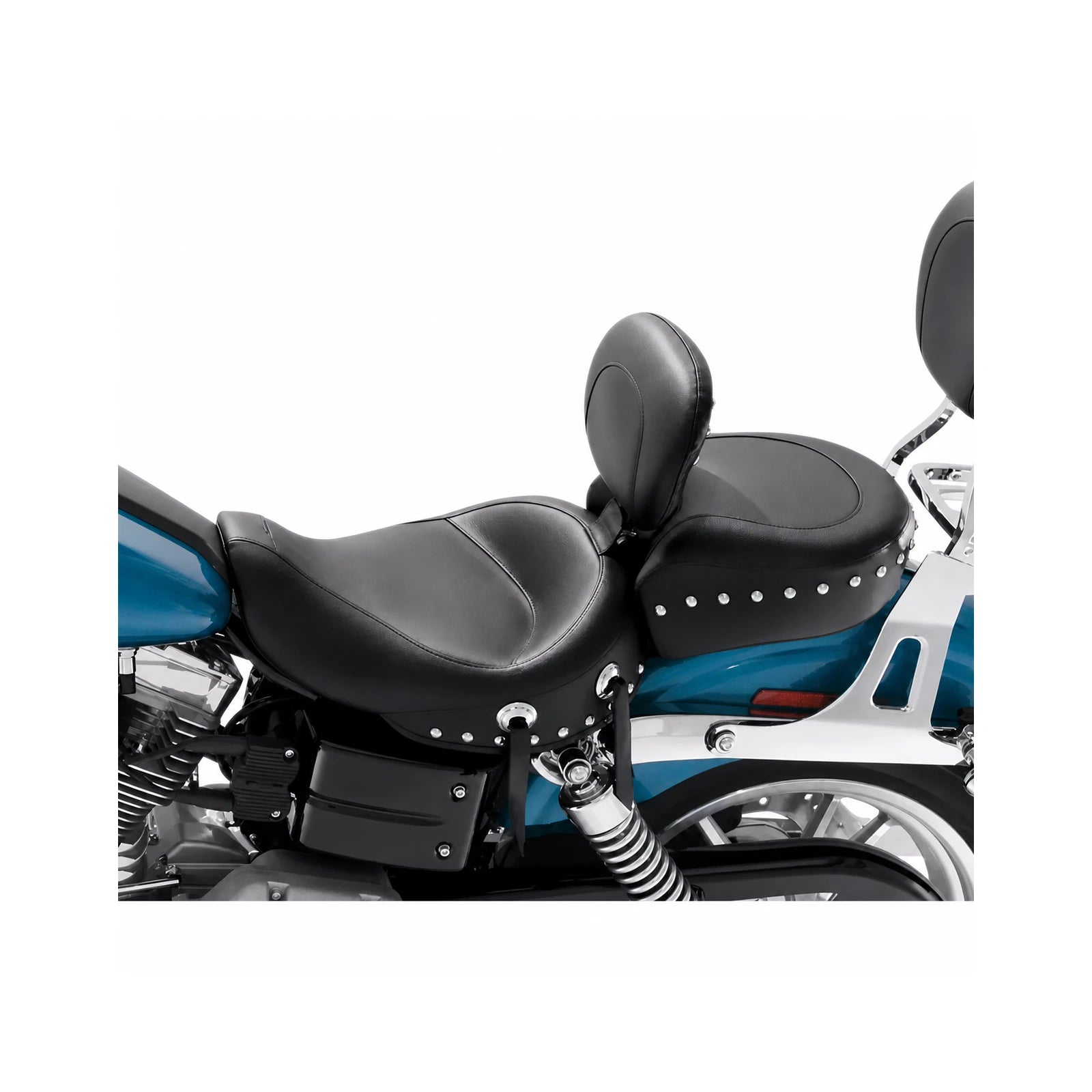 Studded split seat close-up