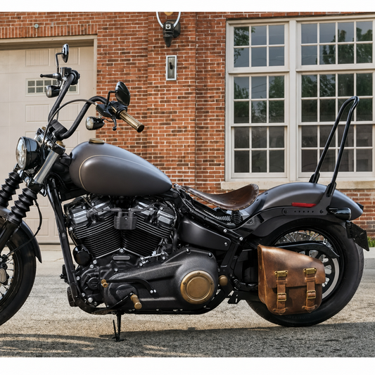 Harley Softail passenger backrest installed view