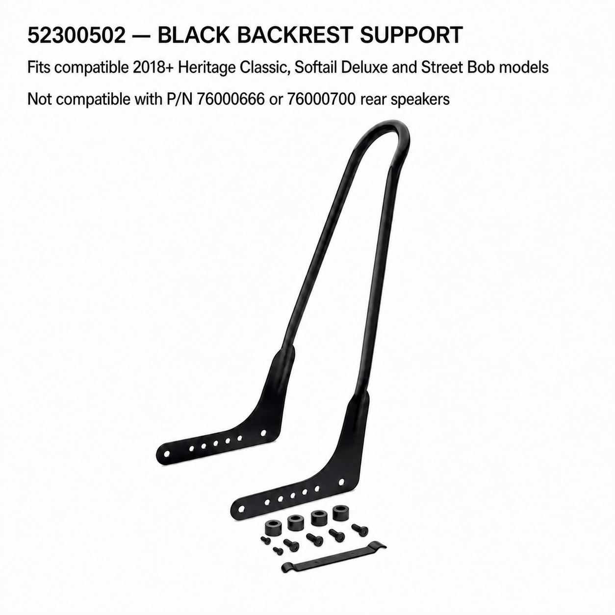 Black backrest support component
