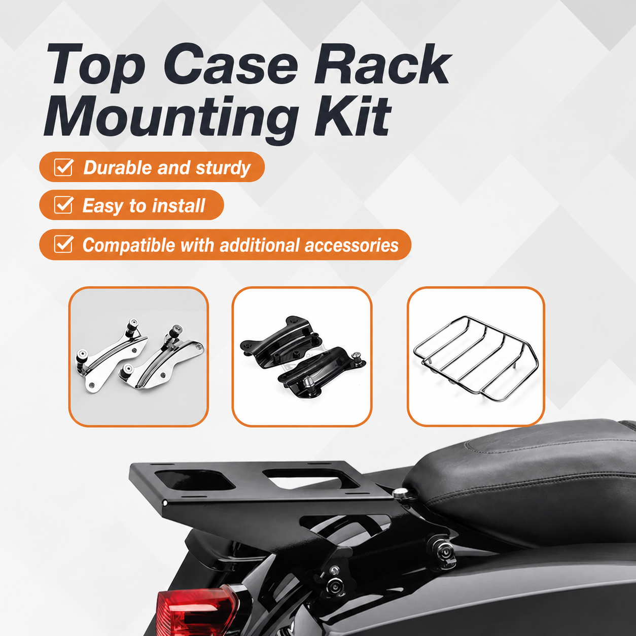 Top-case rack mounting kit for Harley Touring