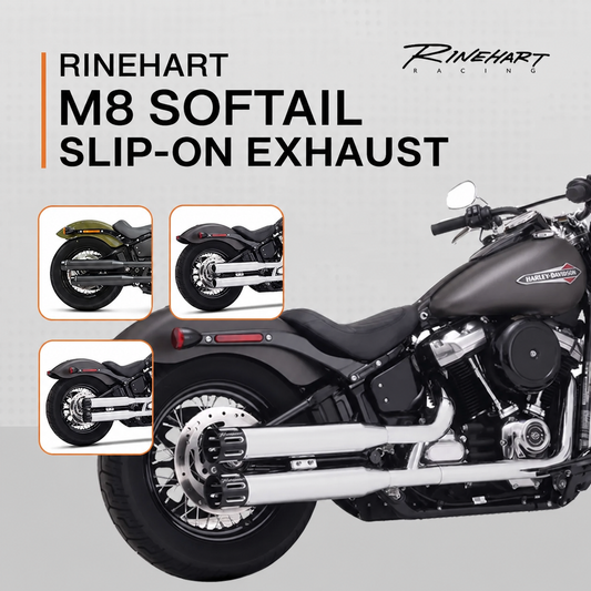Rinehart M8 Softail slip-on exhaust options