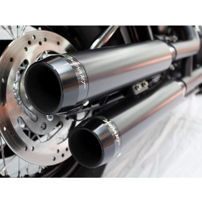 Rinehart chrome slip-on exhaust detail
