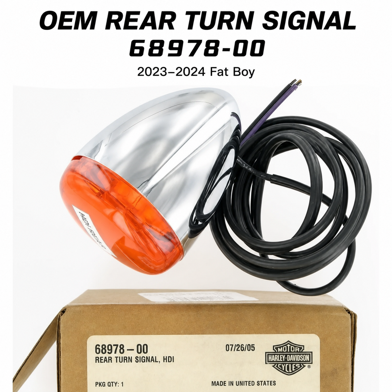 OEM rear turn signal 68978-00 for 2023-2024 Fat Boy