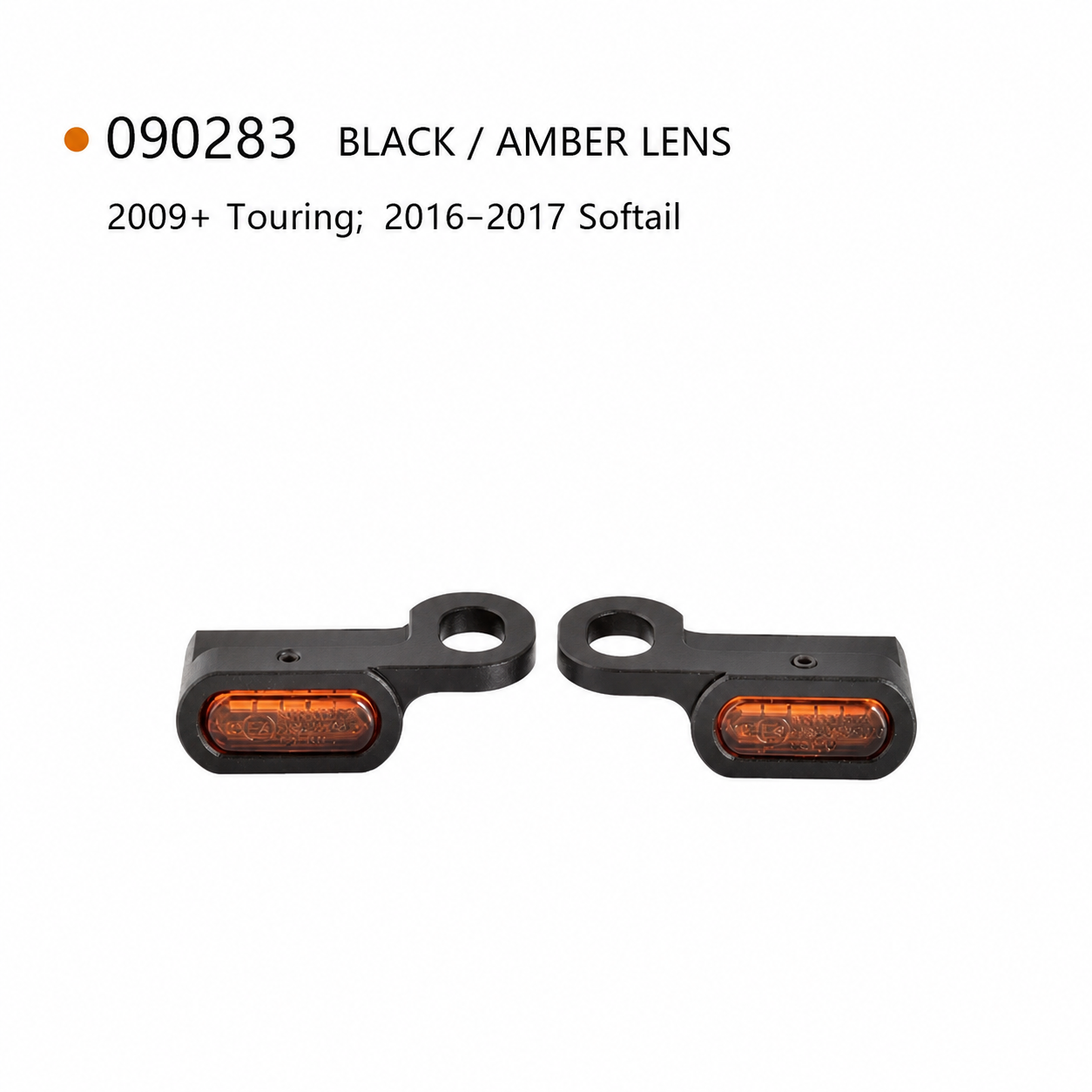 090283 black amber Harley turn signals