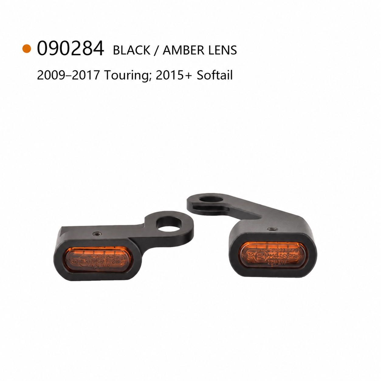 090284 black amber Harley turn signals