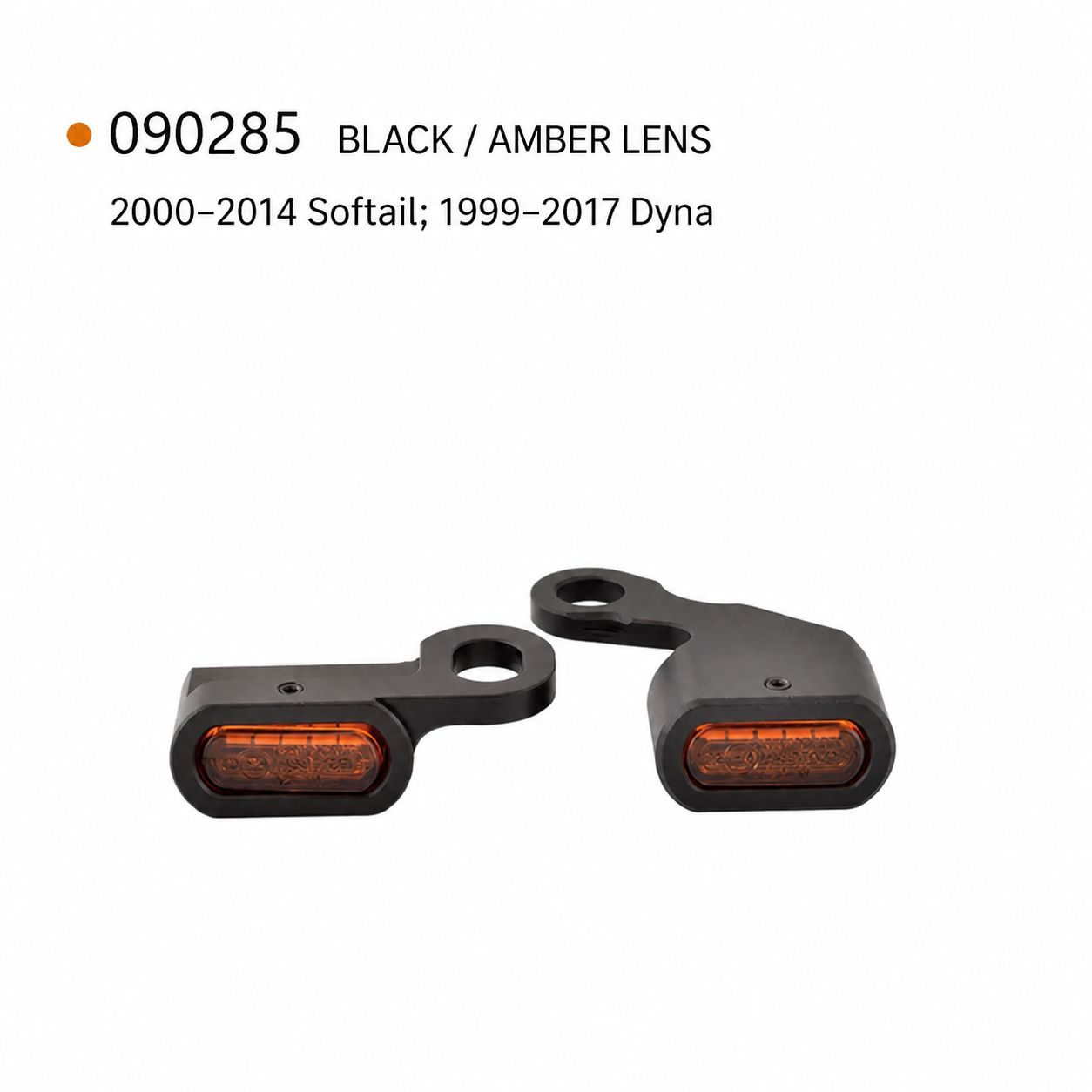 090285 black amber Harley turn signals