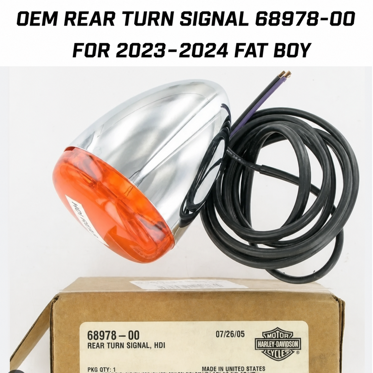 OEM Rear Turn Signal 68978-00 for 2023–2024 Fat Boy