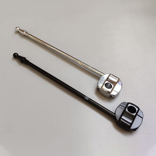 Chrome and black luggage-rack flag poles