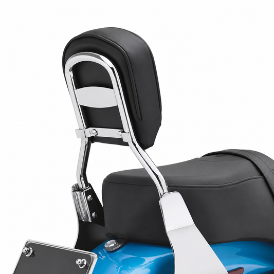Passenger backrest with chrome upright