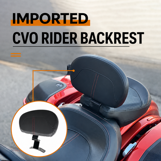 CVO rider backrest installed on red touring motorcycle