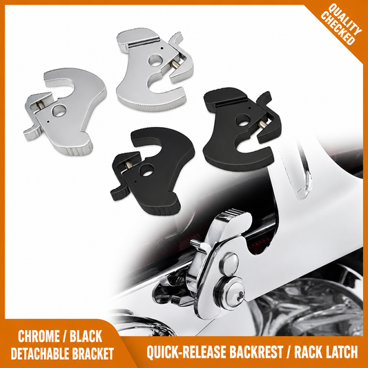 Quick-release backrest and luggage rack latch overview