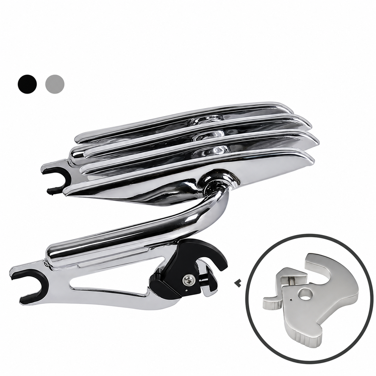 Detachable luggage rack with quick-release latch