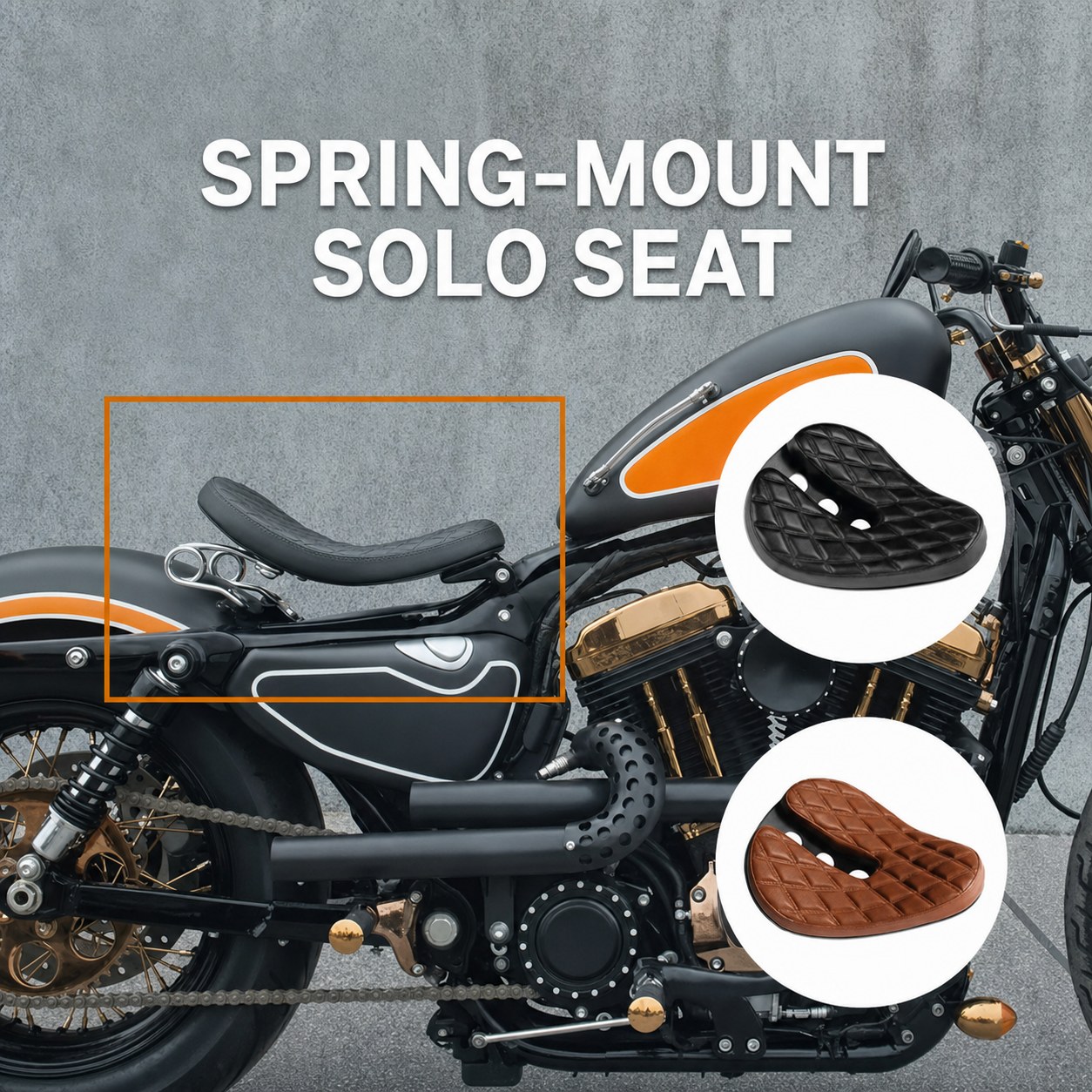 Spring-mount solo seat overview