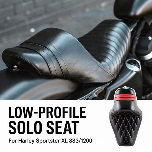 Low-profile solo seat for Harley Sportster XL