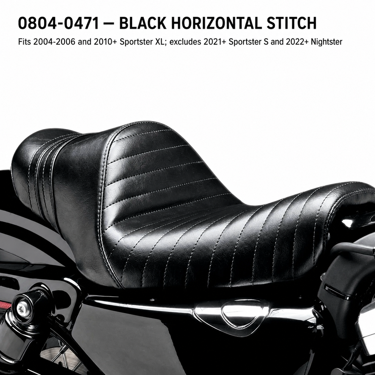 0804-0471 black horizontal stitch solo seat