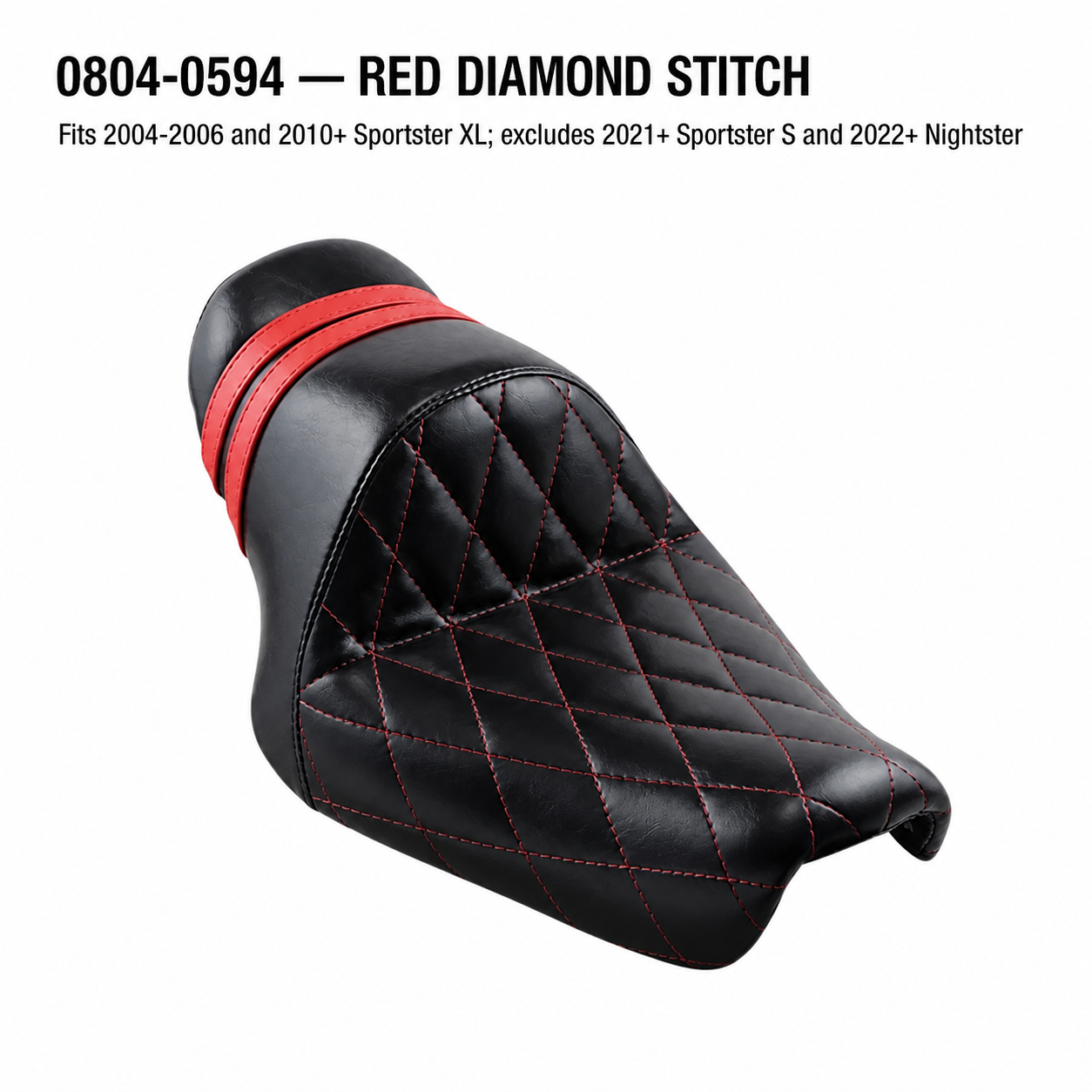 0804-0594 red diamond stitch solo seat