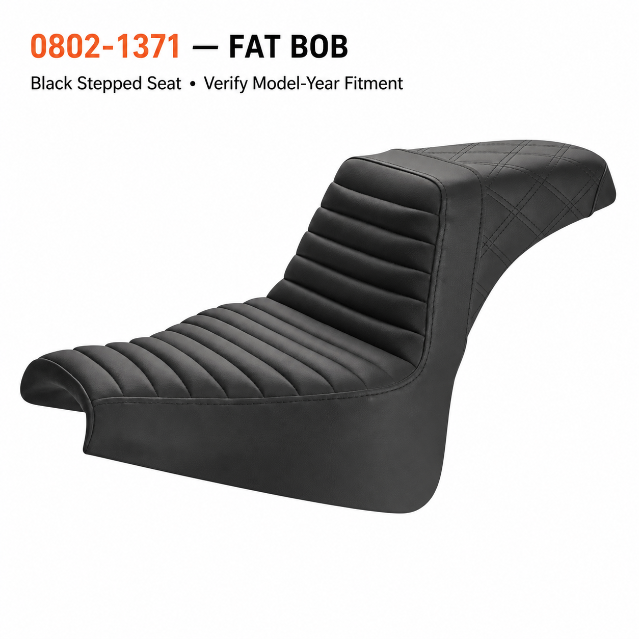 0802-1371 Fat Bob / Black Stepped Seat