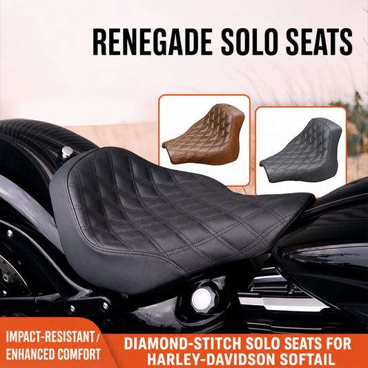 Diamond-stitch solo seats for Harley-Davidson Softail models
