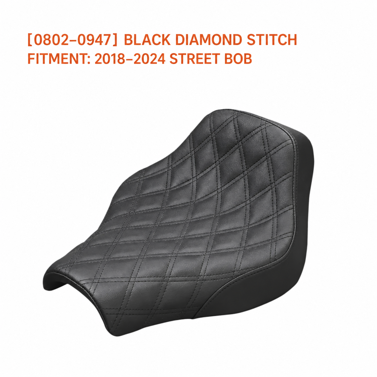 0802-0947 black diamond-stitch solo seat for Street Bob