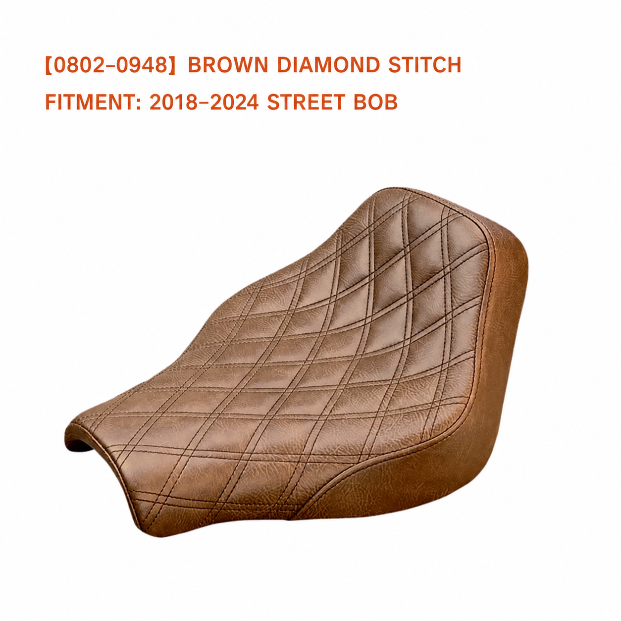 0802-0948 brown diamond-stitch solo seat for Street Bob