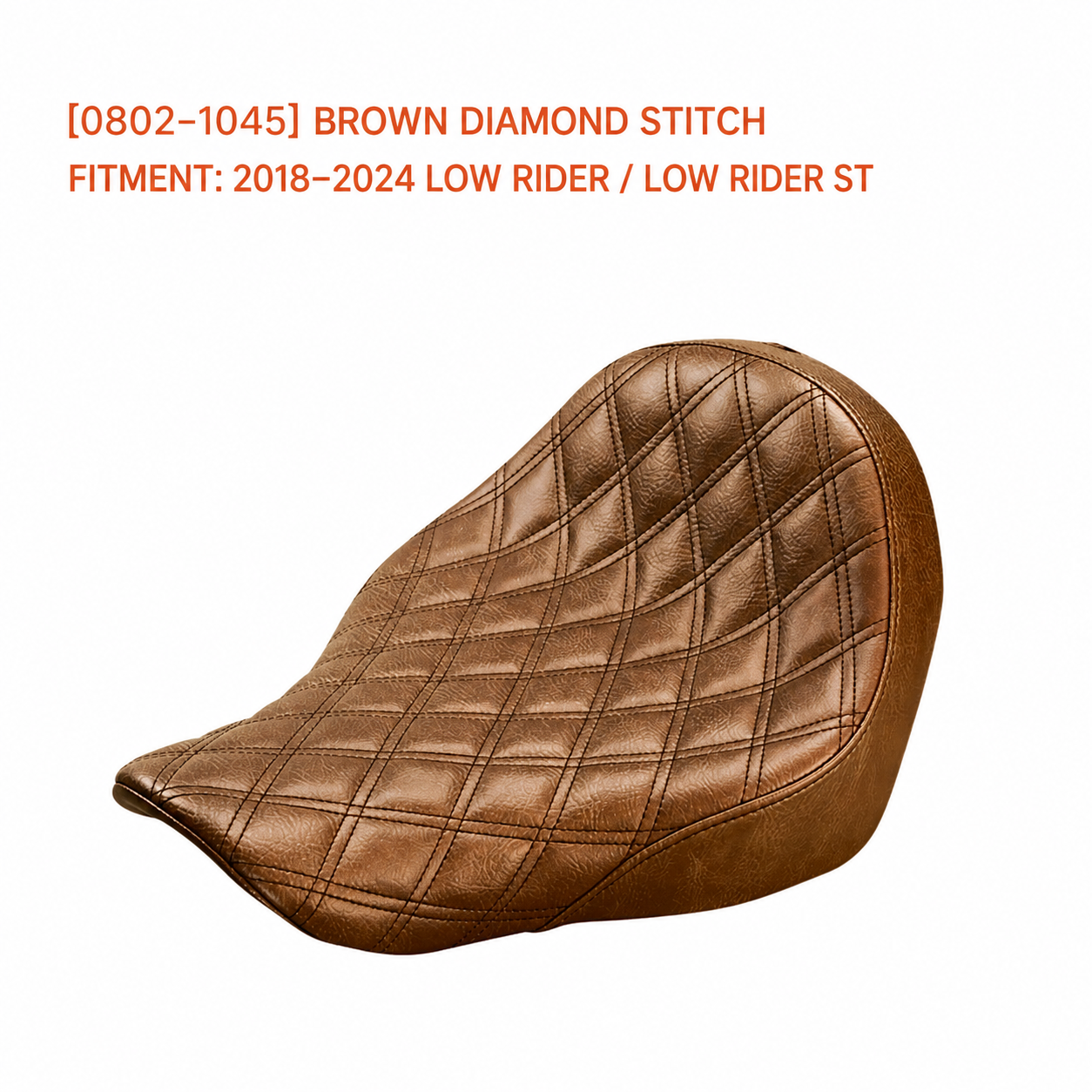 0802-1045 brown diamond-stitch solo seat for Low Rider and Low Rider ST